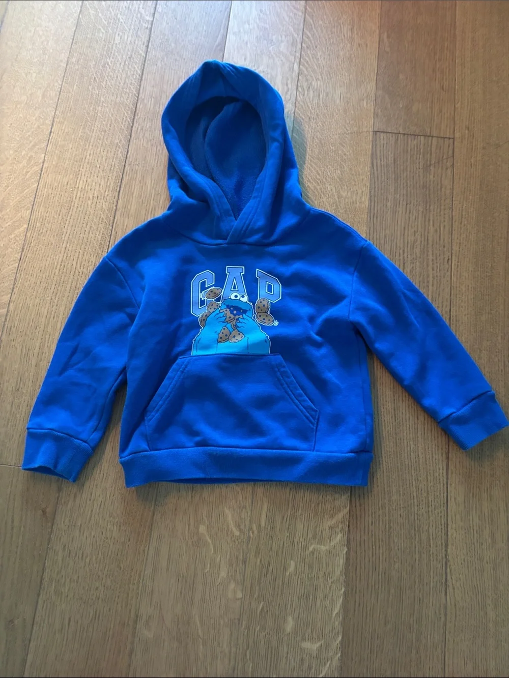 GAP x SESAME STREET Bright Blue Hoodie with Cookie Monster Graphic